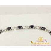 Серебряный браслет Колыбель с сапфиром 4138rs